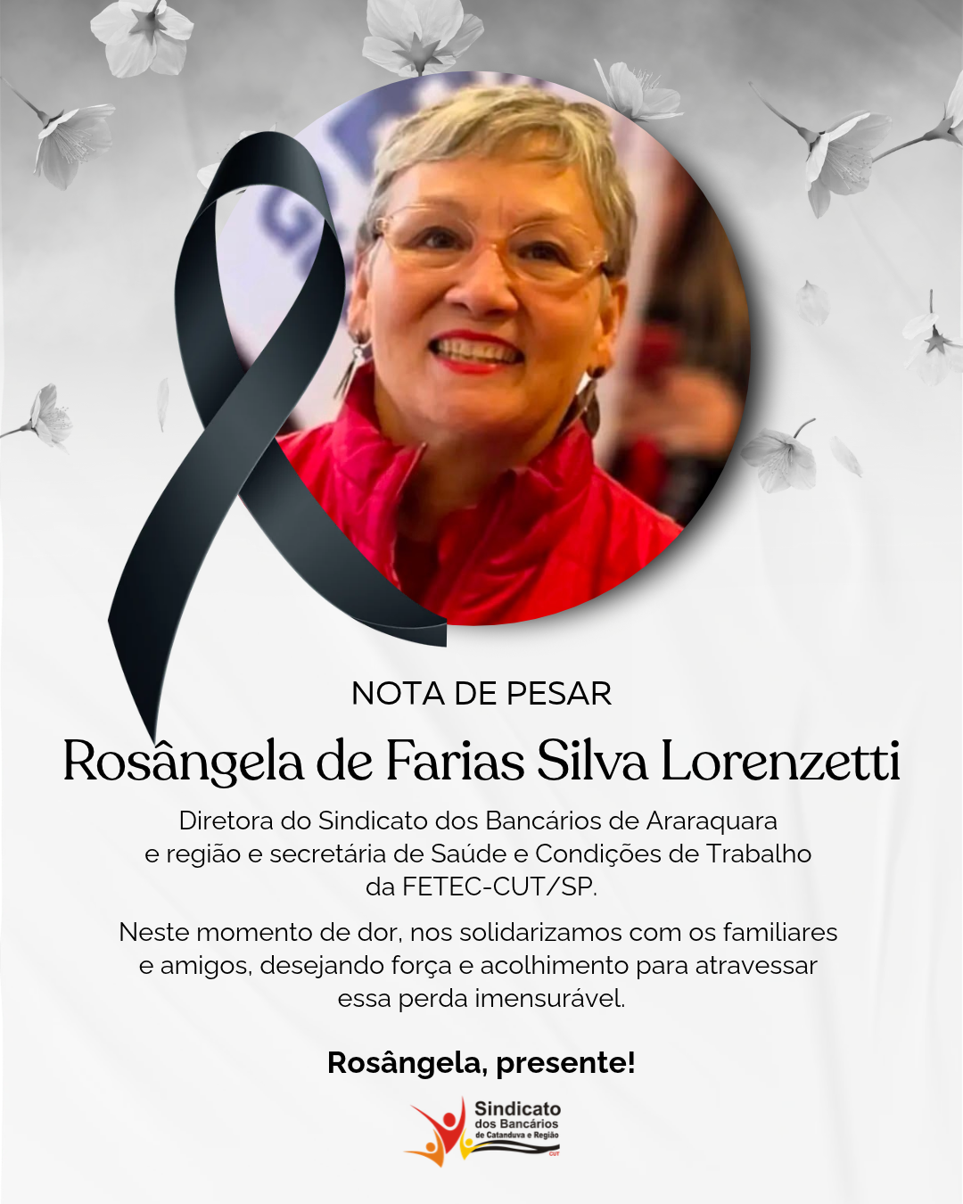 NOTA DE PESAR: Rosângela de Farias Silva Lorenzetti