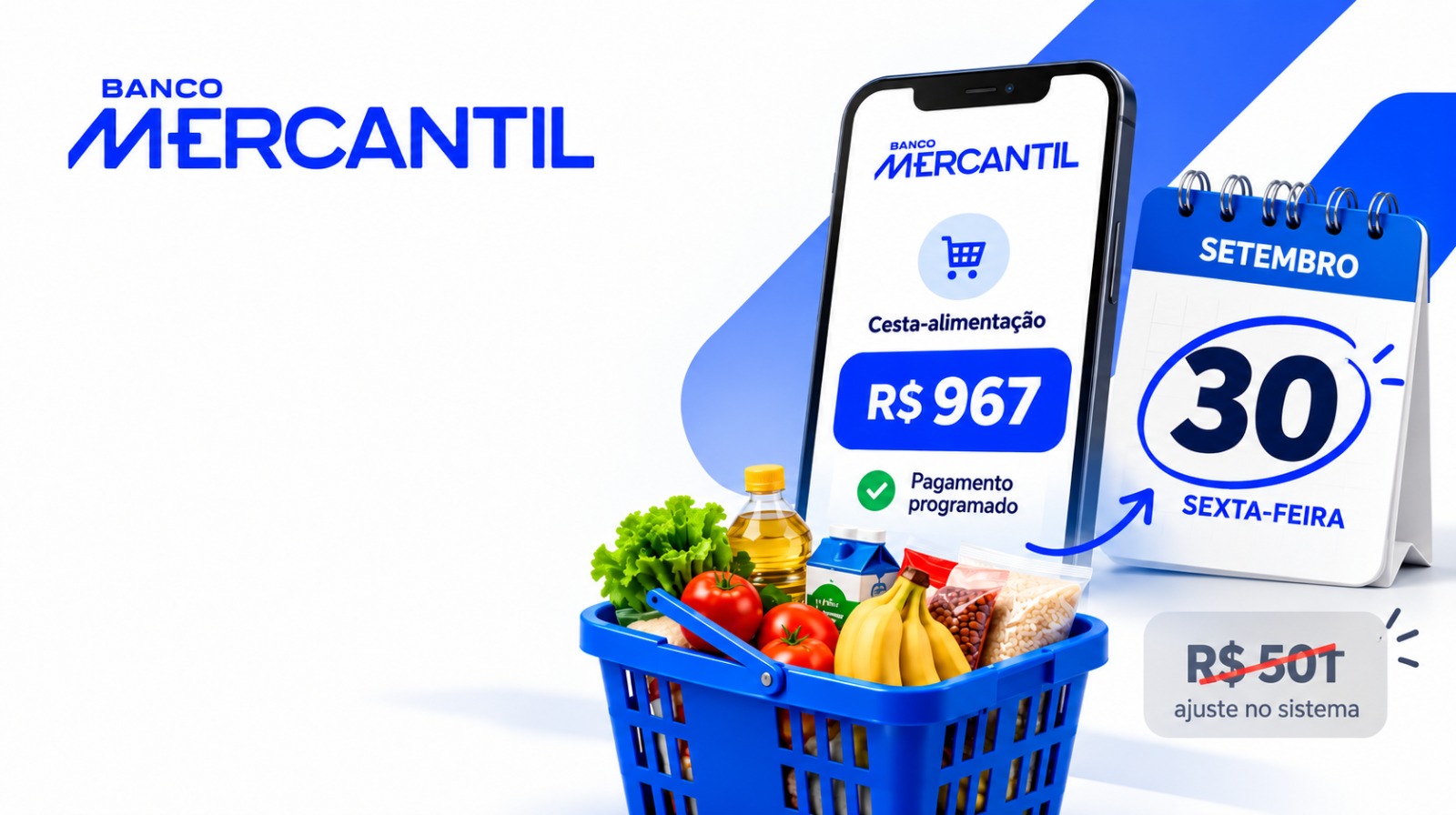 Mercantil antecipa pagamento da 13ª cesta-alimentação para esta sexta (30)